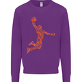 Basketball Word Art Mens Sweatshirt Jumper Purple