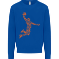 Basketball Word Art Mens Sweatshirt Jumper Royal Blue