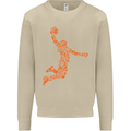 Basketball Word Art Mens Sweatshirt Jumper Sand