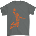 Basketball Word Art Mens T-Shirt Cotton Gildan Charcoal