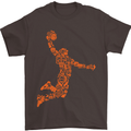 Basketball Word Art Mens T-Shirt Cotton Gildan Dark Chocolate
