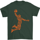 Basketball Word Art Mens T-Shirt Cotton Gildan Forest Green