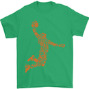Basketball Word Art Mens T-Shirt Cotton Gildan Irish Green