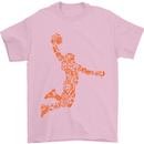 Basketball Word Art Mens T-Shirt Cotton Gildan Light Pink