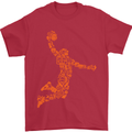 Basketball Word Art Mens T-Shirt Cotton Gildan Red