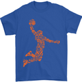 Basketball Word Art Mens T-Shirt Cotton Gildan Royal Blue