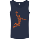 Basketball Word Art Mens Vest Tank Top Navy Blue