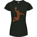 Basketball Word Art Womens Petite Cut T-Shirt Black