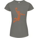 Basketball Word Art Womens Petite Cut T-Shirt Charcoal