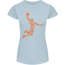 Basketball Word Art Womens Petite Cut T-Shirt Light Blue