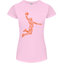 Basketball Word Art Womens Petite Cut T-Shirt Light Pink