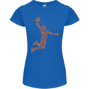 Basketball Word Art Womens Petite Cut T-Shirt Royal Blue