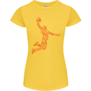 Basketball Word Art Womens Petite Cut T-Shirt Yellow