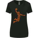 Basketball Word Art Womens Wider Cut T-Shirt Black
