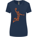 Basketball Word Art Womens Wider Cut T-Shirt Navy Blue