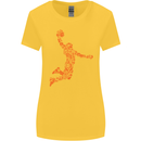 Basketball Word Art Womens Wider Cut T-Shirt Yellow
