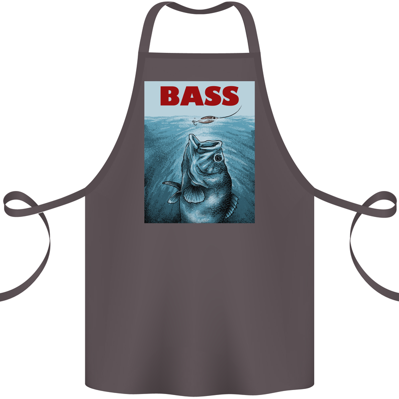 Bass Fishing Parody Fuuny Fisherman Cotton Apron 100% Organic Dark Grey