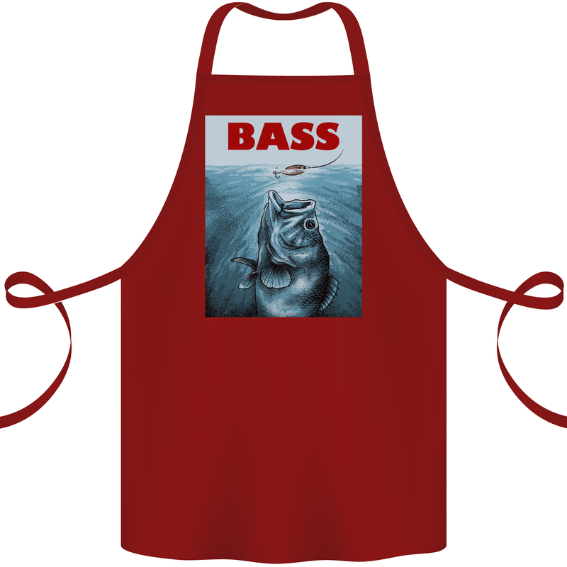 Bass Fishing Parody Fuuny Fisherman Cotton Apron 100% Organic Maroon