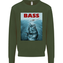 Bass Fishing Parody Fuuny Fisherman Kids Sweatshirt Jumper Forest Green
