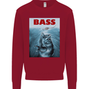 Bass Fishing Parody Fuuny Fisherman Kids Sweatshirt Jumper Red