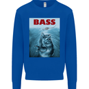Bass Fishing Parody Fuuny Fisherman Kids Sweatshirt Jumper Royal Blue