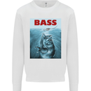 Bass Fishing Parody Fuuny Fisherman Kids Sweatshirt Jumper White