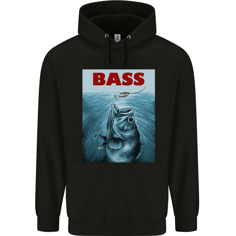 Bass Fishing Parody Fuuny Fisherman Mens 80% Cotton Hoodie Black