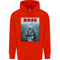 Bass Fishing Parody Fuuny Fisherman Mens 80% Cotton Hoodie Bright Red