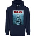 Bass Fishing Parody Fuuny Fisherman Mens 80% Cotton Hoodie Navy Blue