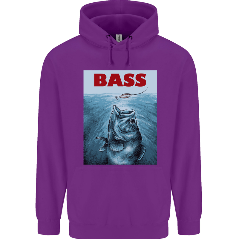 Bass Fishing Parody Fuuny Fisherman Mens 80% Cotton Hoodie Purple