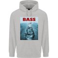 Bass Fishing Parody Fuuny Fisherman Mens 80% Cotton Hoodie Sports Grey