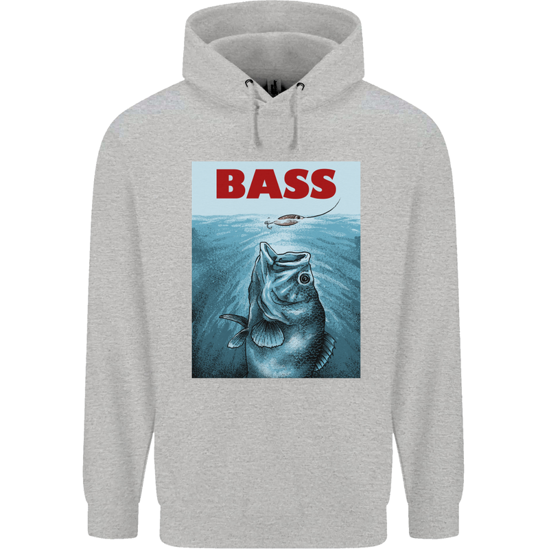 Bass Fishing Parody Fuuny Fisherman Mens 80% Cotton Hoodie Sports Grey