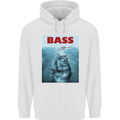 Bass Fishing Parody Fuuny Fisherman Mens 80% Cotton Hoodie White