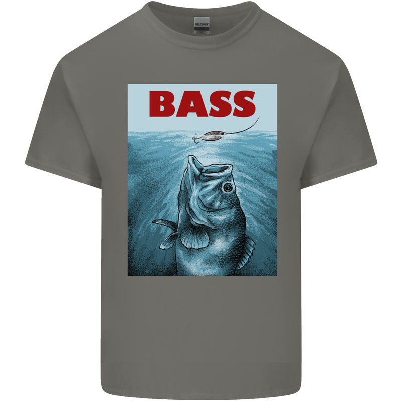 Bass Fishing Parody Fuuny Fisherman Mens Cotton T-Shirt Tee Top Charcoal