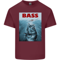 Bass Fishing Parody Fuuny Fisherman Mens Cotton T-Shirt Tee Top Maroon