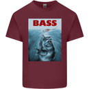 Bass Fishing Parody Fuuny Fisherman Mens Cotton T-Shirt Tee Top Maroon