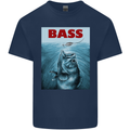 Bass Fishing Parody Fuuny Fisherman Mens Cotton T-Shirt Tee Top Navy Blue