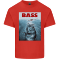 Bass Fishing Parody Fuuny Fisherman Mens Cotton T-Shirt Tee Top Red