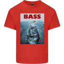 Bass Fishing Parody Fuuny Fisherman Mens Cotton T-Shirt Tee Top Red