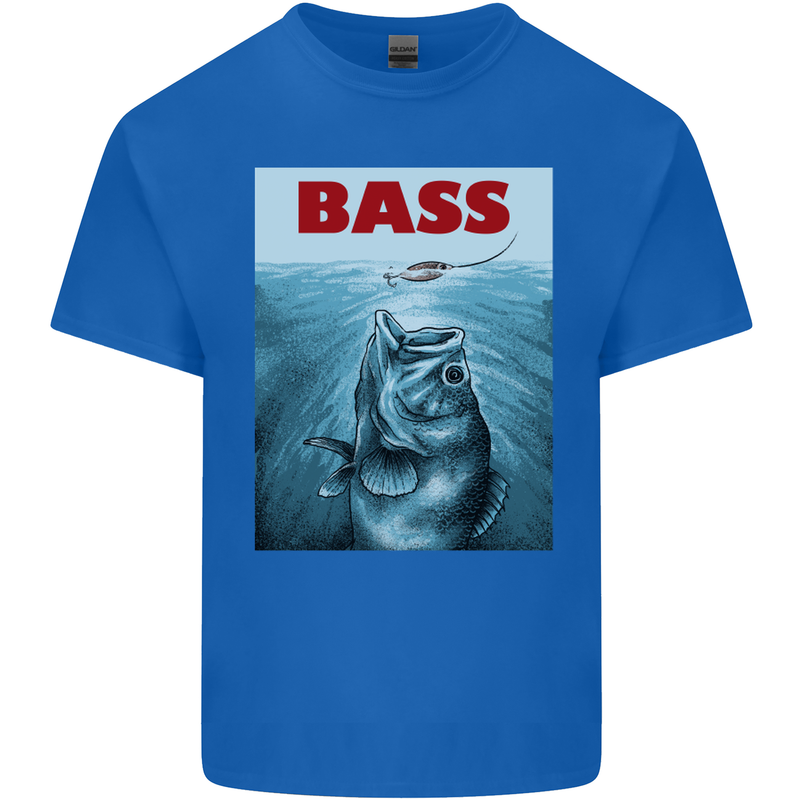 Bass Fishing Parody Fuuny Fisherman Mens Cotton T-Shirt Tee Top Royal Blue