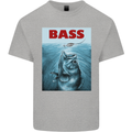 Bass Fishing Parody Fuuny Fisherman Mens Cotton T-Shirt Tee Top Sports Grey