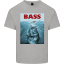 Bass Fishing Parody Fuuny Fisherman Mens Cotton T-Shirt Tee Top Sports Grey