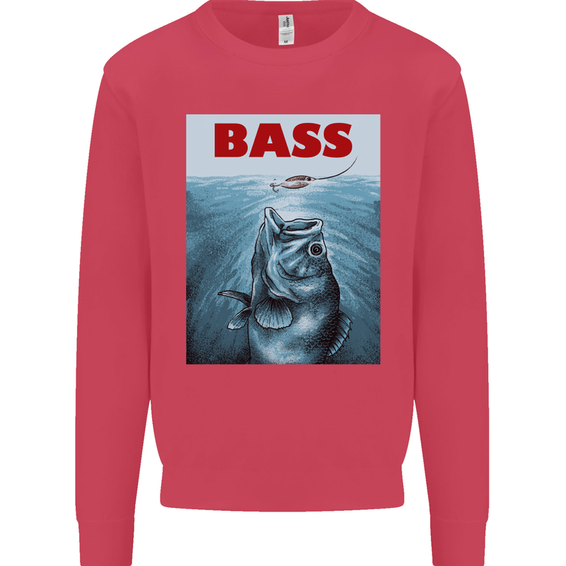 Bass Fishing Parody Fuuny Fisherman Mens Sweatshirt Jumper Heliconia