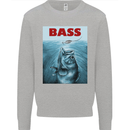 Bass Fishing Parody Fuuny Fisherman Mens Sweatshirt Jumper Sports Grey