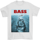 Bass Fishing Parody Fuuny Fisherman Mens T-Shirt Cotton Gildan White