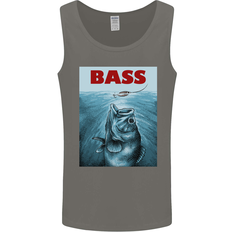 Bass Fishing Parody Fuuny Fisherman Mens Vest Tank Top Charcoal