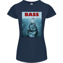 Bass Fishing Parody Fuuny Fisherman Womens Petite Cut T-Shirt Navy Blue