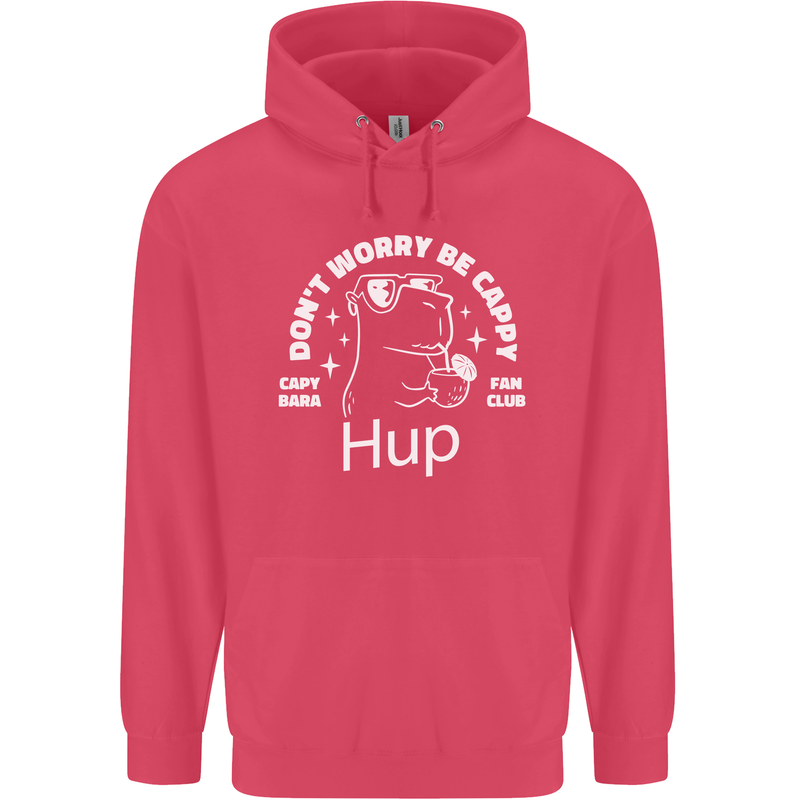 Be Cappy Funny Capybara Childrens Kids Hoodie Heliconia