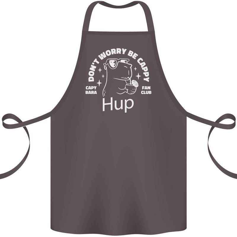 Be Cappy Funny Capybara Cotton Apron 100% Organic Dark Grey