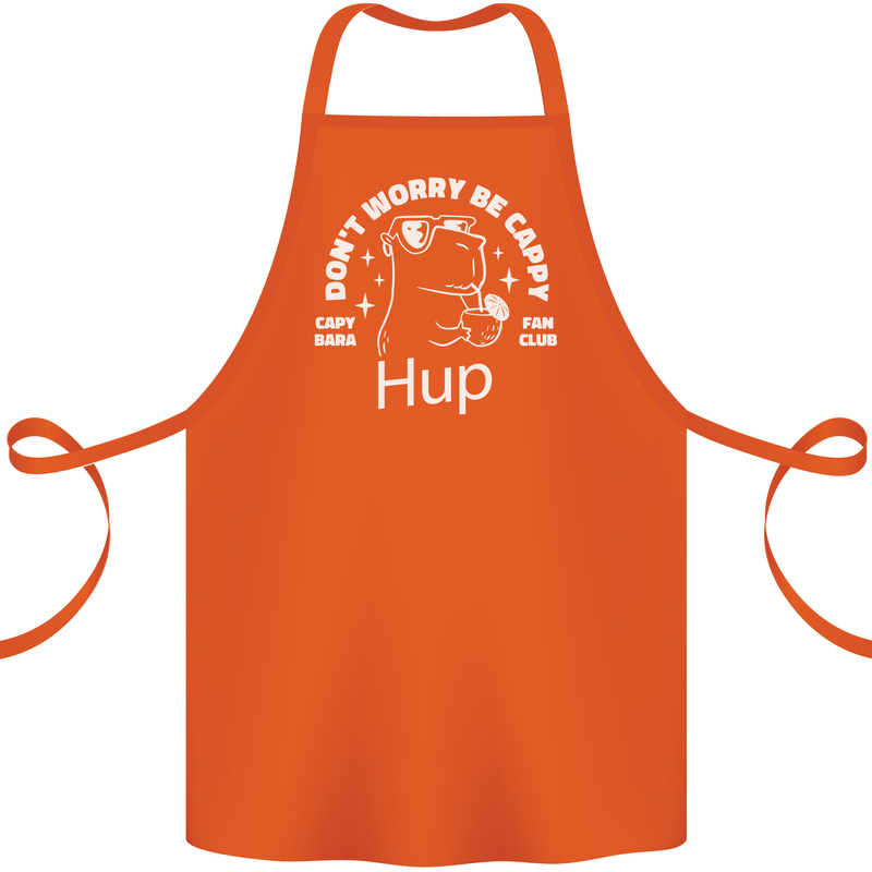 Be Cappy Funny Capybara Cotton Apron 100% Organic Orange